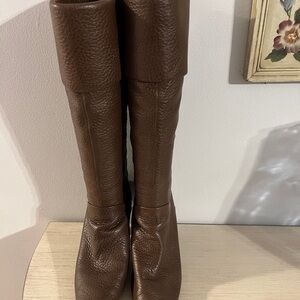 Gentry Brown Leather Over the Knee Boots